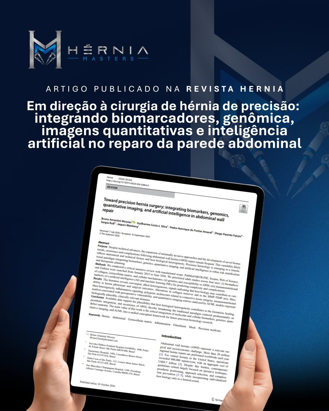artigo cientifico sobre hernias da parede abdominal revista hernia